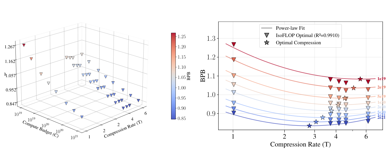 Figure 9: subword tokenizer 跨 $(C, T)$ 的 optimal loss